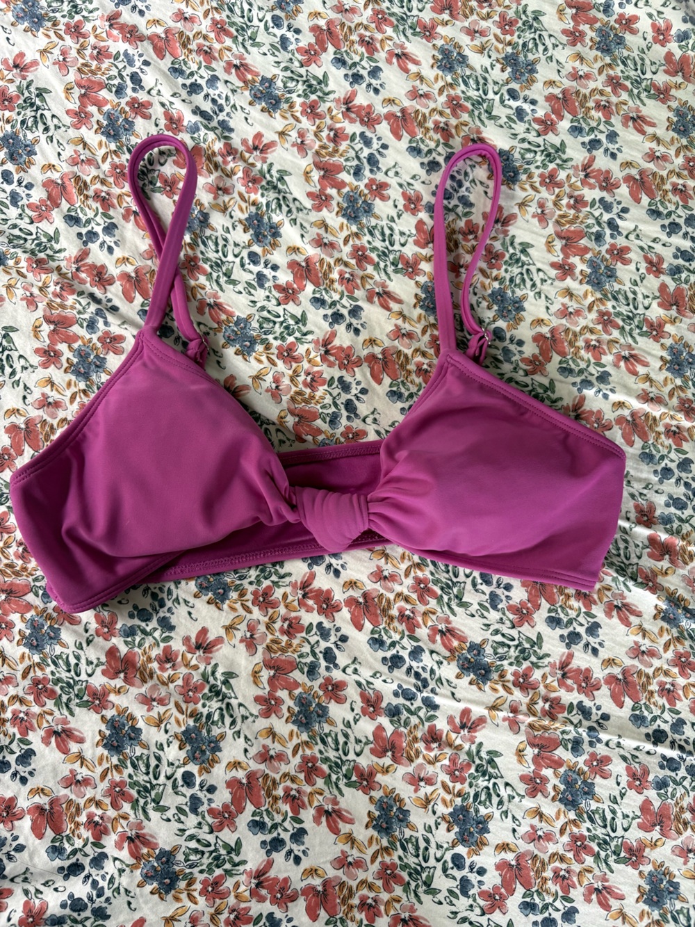 Forever 21 Magenta Knot-Front Bikini Top